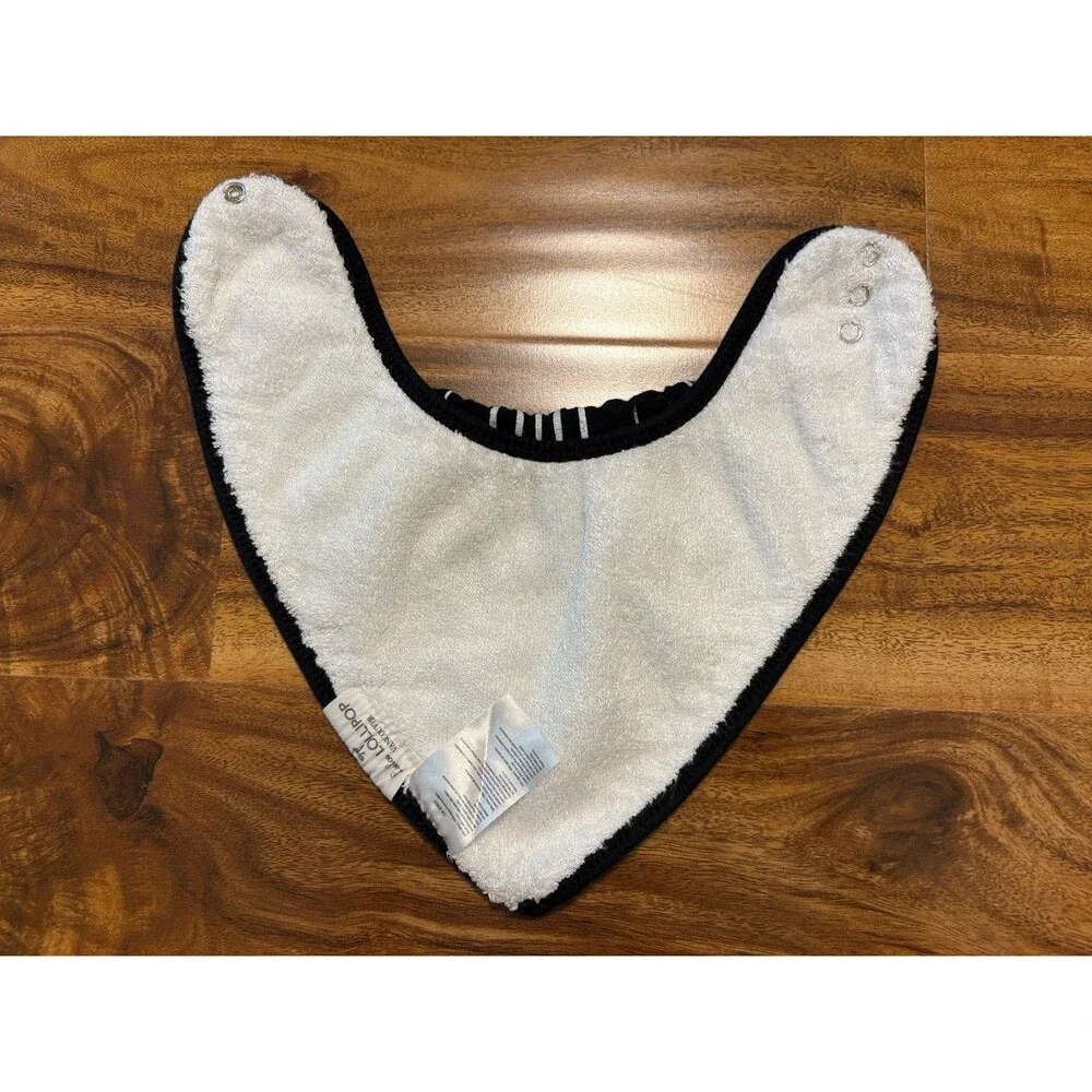 LouLou Lollipop Muslin Bandana Bibs, Black and White